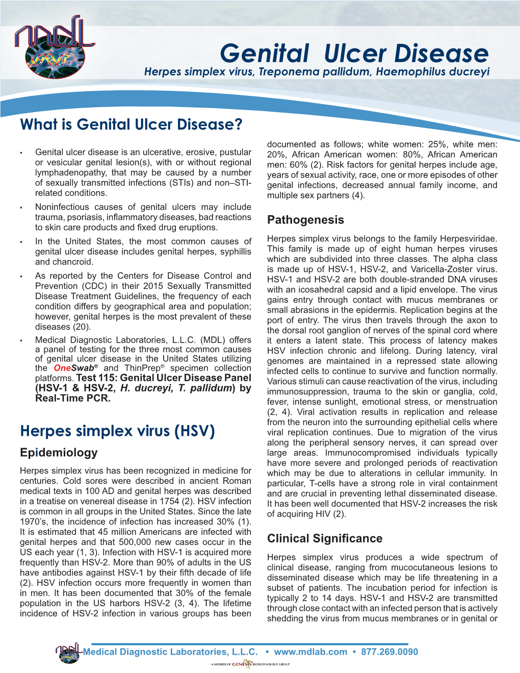 Genital Ulcer Disease Herpes Simplex Virus, Treponema Pallidum, Haemophilus Ducreyi