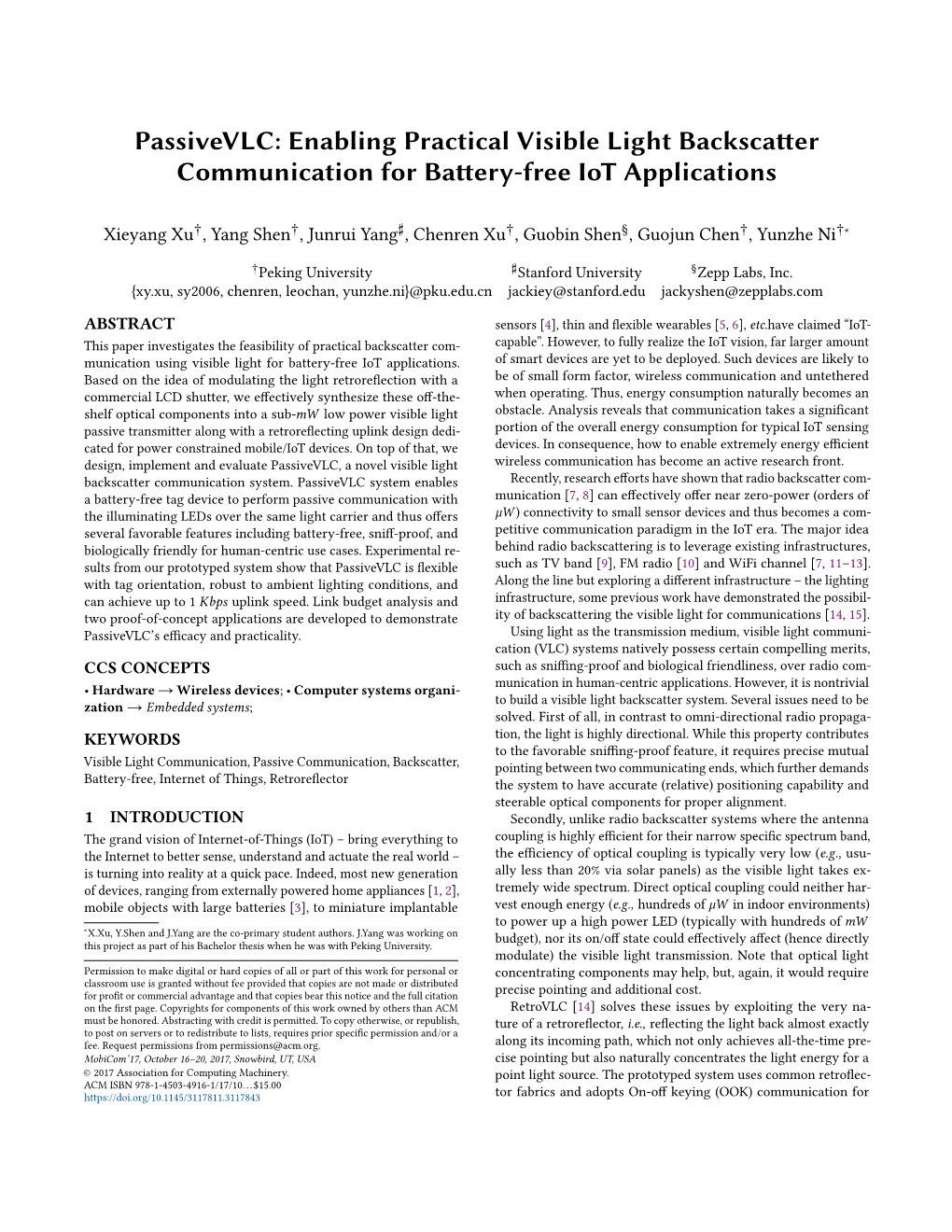 Passivevlc: Enabling Practical Visible Light Backscatter Communication for Battery-Free Iot Applications