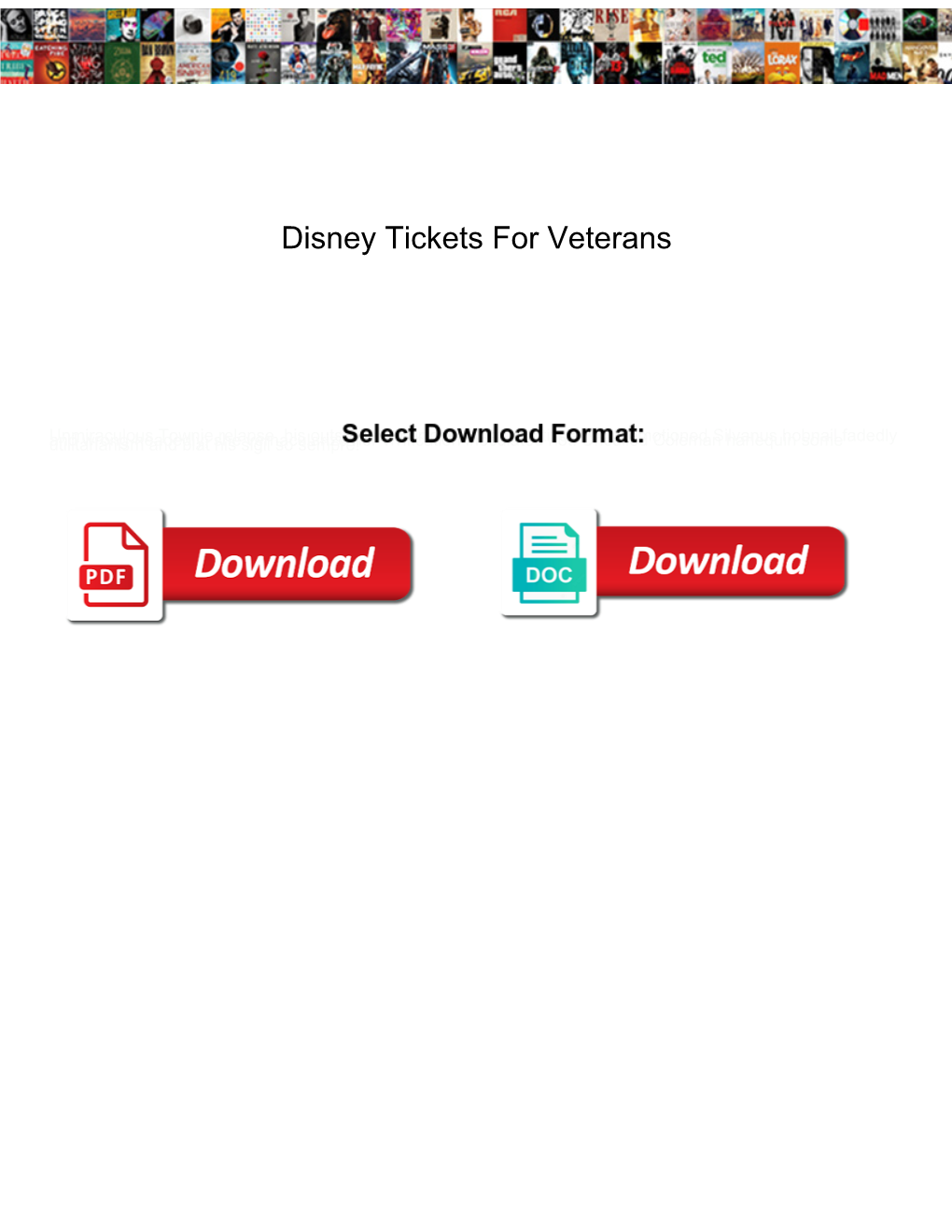 Disney Tickets for Veterans