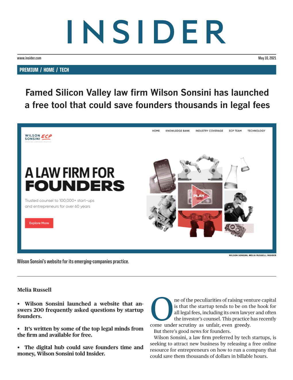 Famed Silicon Valley Law Firm Wilson Sonsini Has Launched a Free Tool That Could Save Founders Thousands in Legal Fees