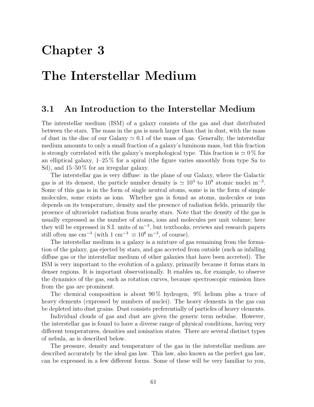 Chapter 3 the Interstellar Medium