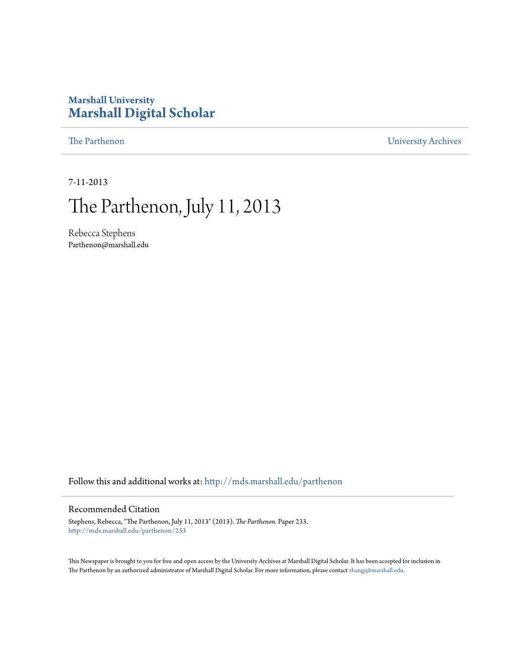The Parthenon, July 11, 2013