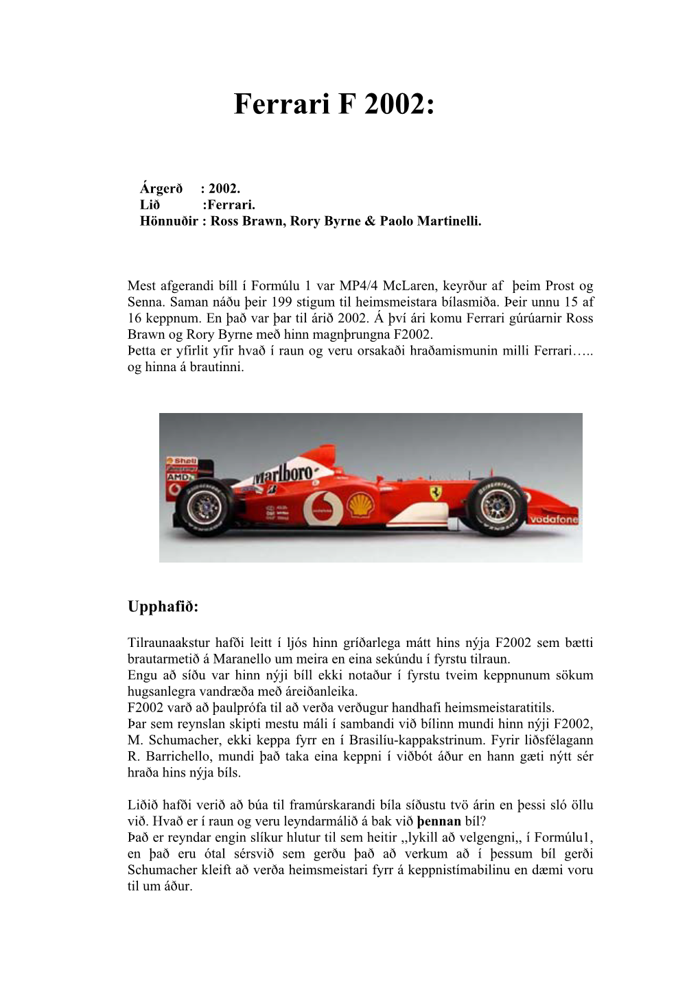 Ferrari F 2002