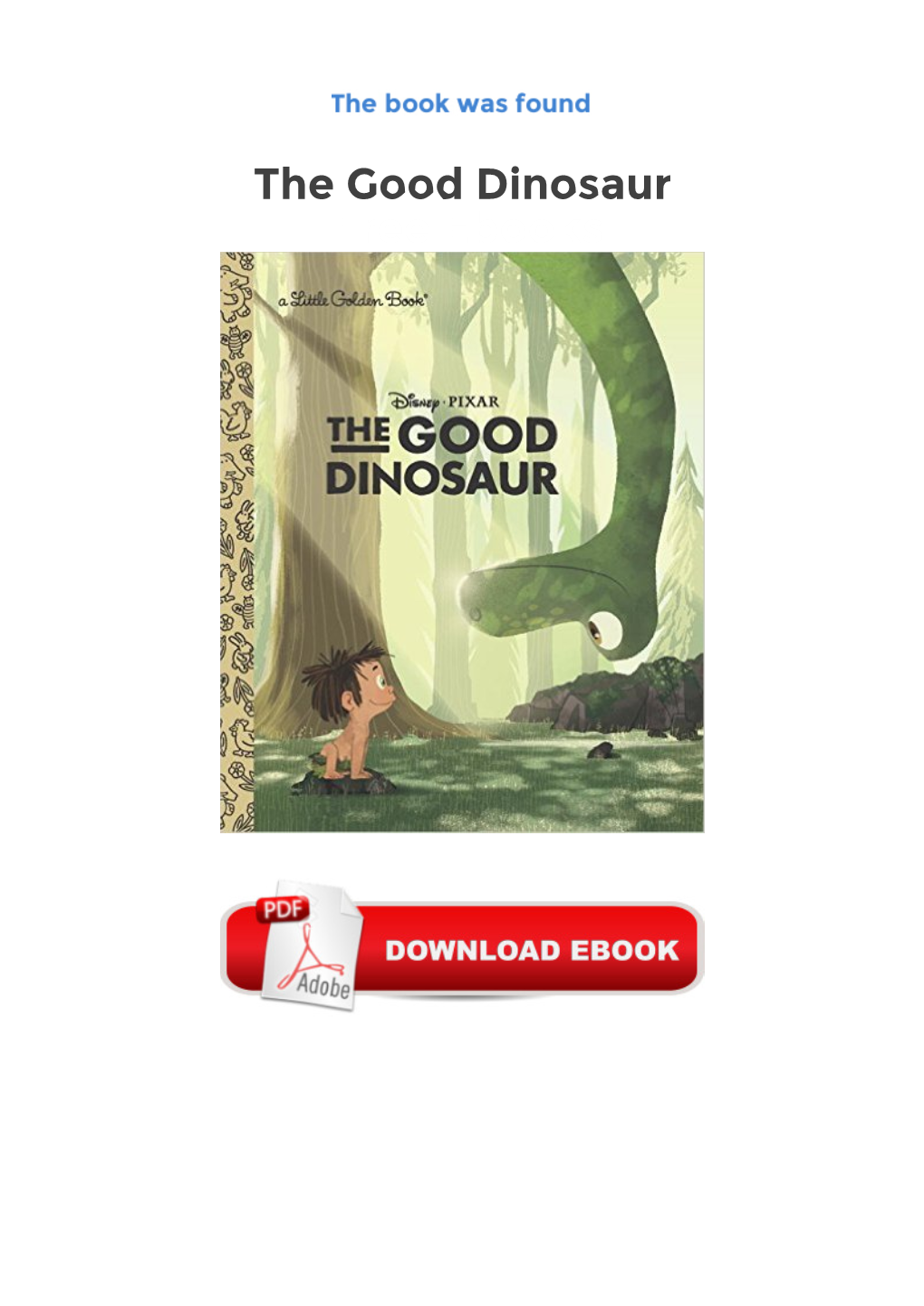 The Good Dinosaur Free Ebooks