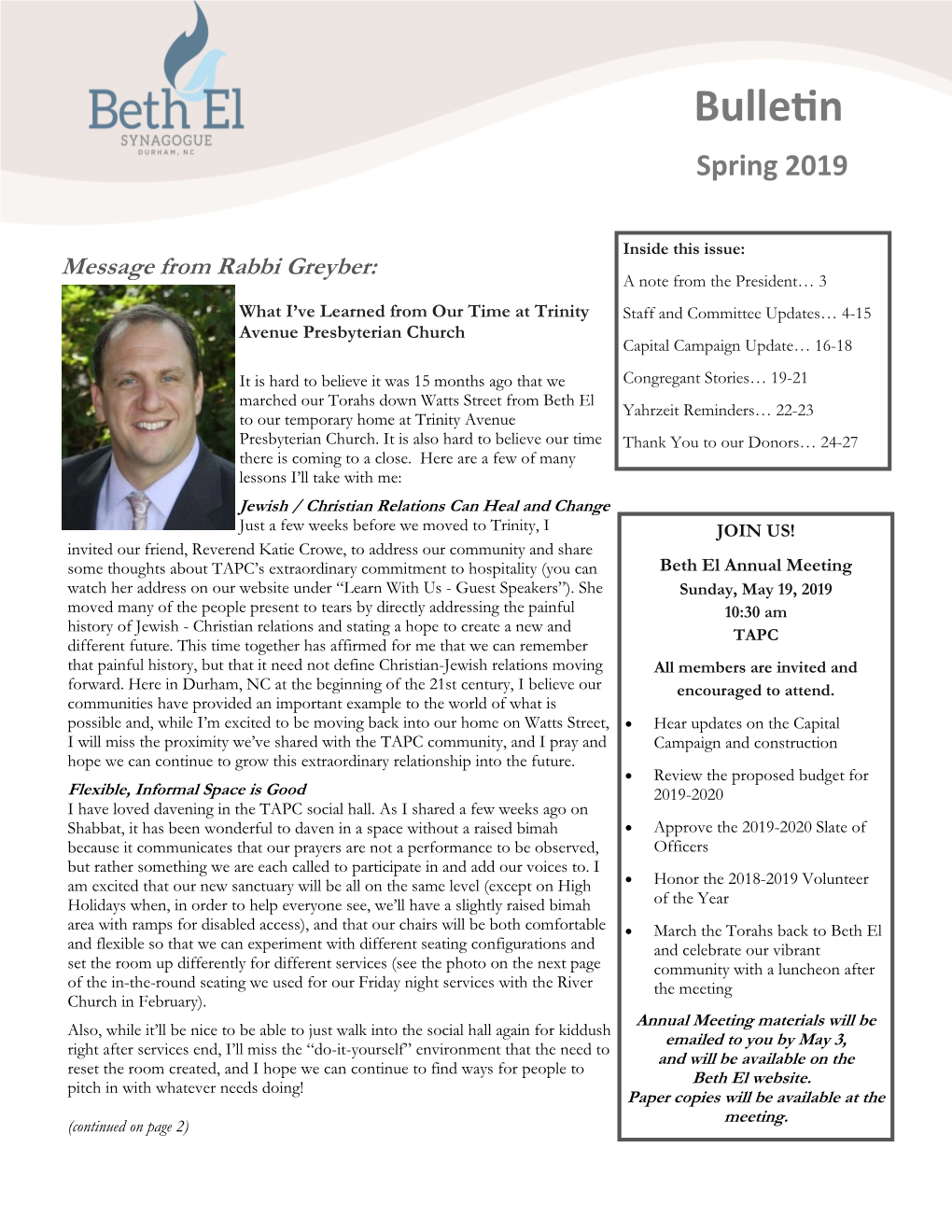 Bulletin Spring 2019