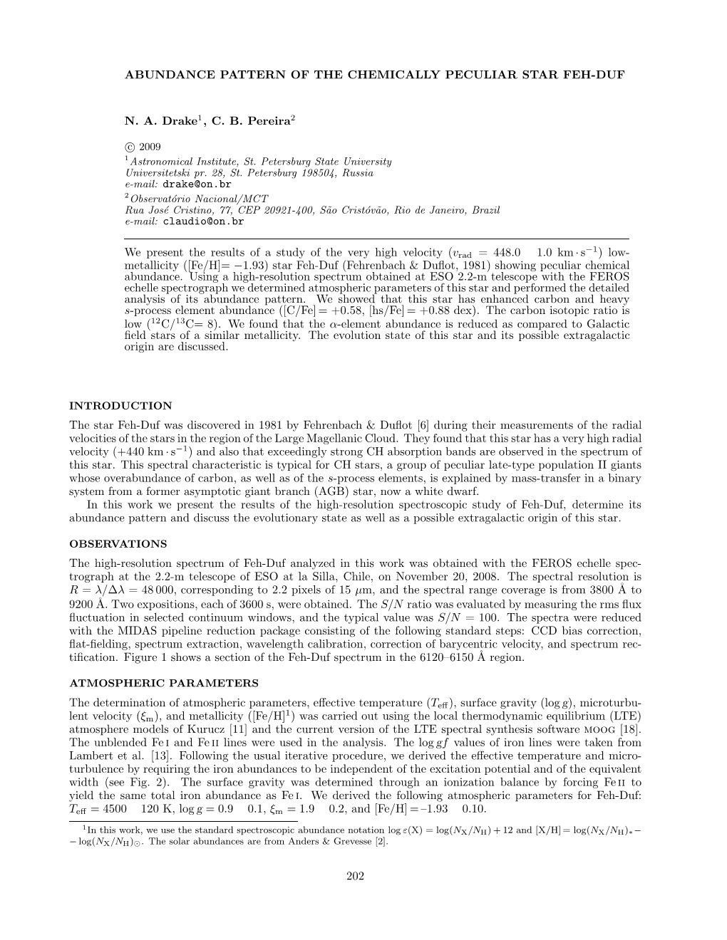 Abundance Pattern of the Chemically Peculiar Star Feh-Duf