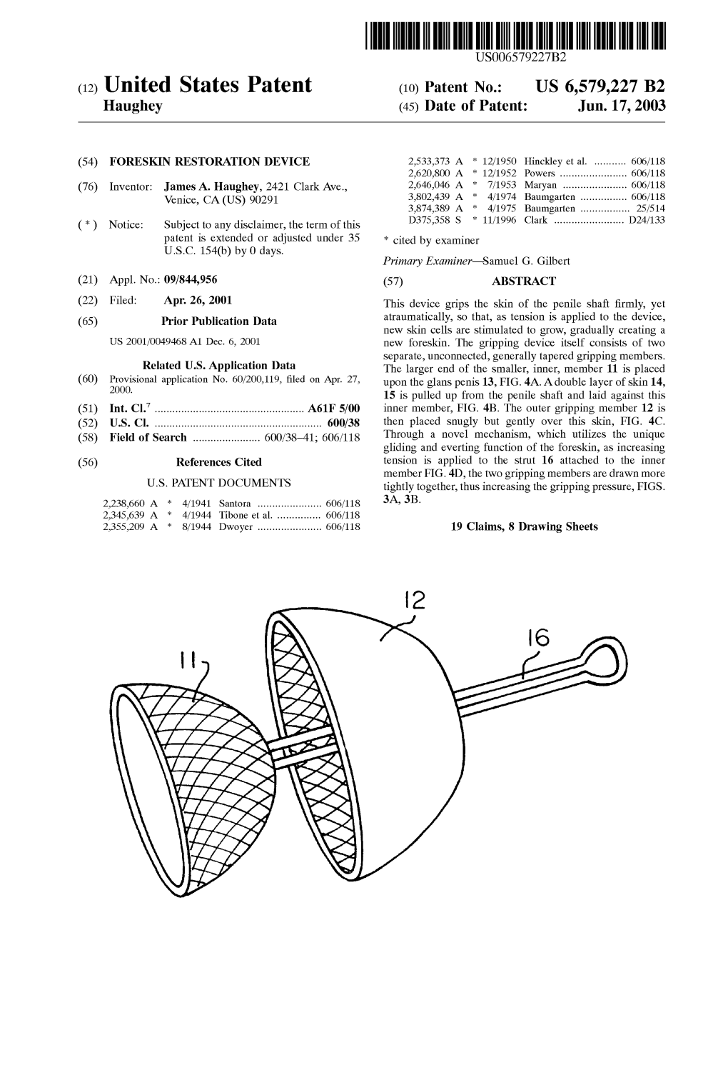 (12) United States Patent (10) Patent No.: US 6,579,227 B2 Haughey (45) Date of Patent: Jun