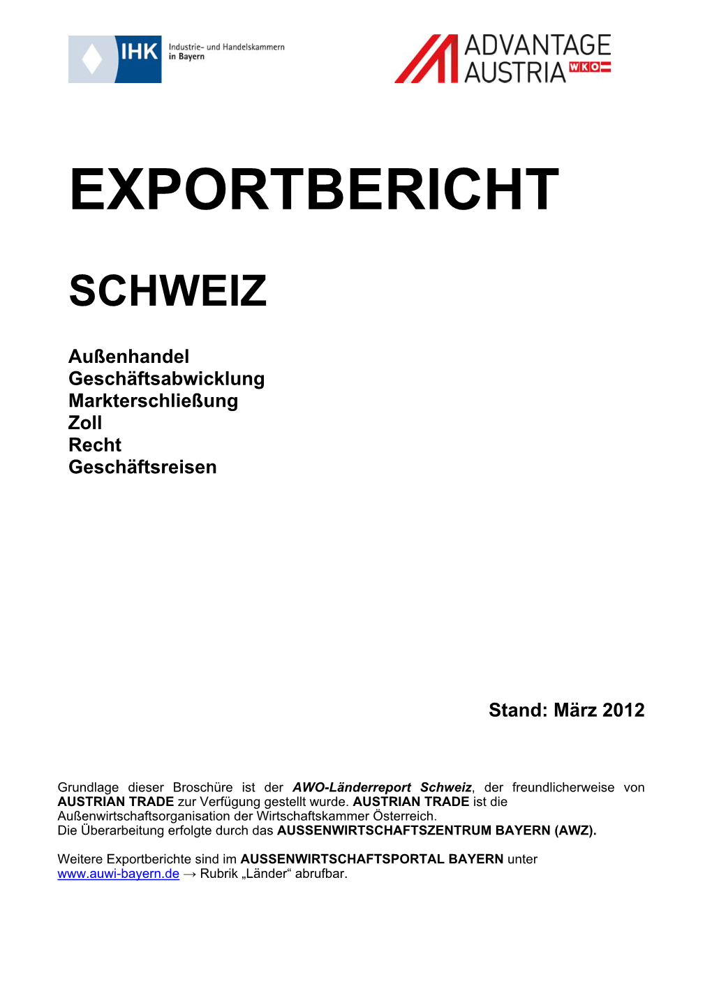 International Exportbericht Schweiz