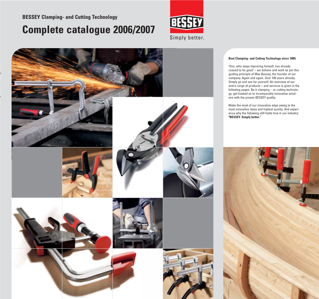 BESSEY Clamping- and Cutting Technology Complete Catalogue 2006/2007