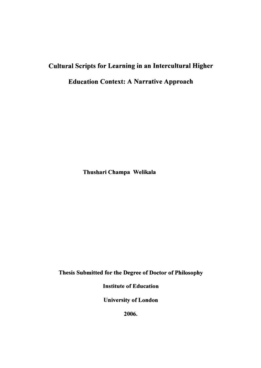 Cultural Scripts for Learning in an Intercultural Higher Education Context