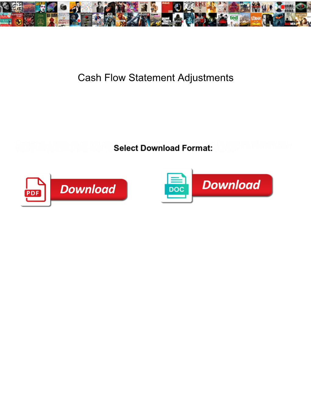 Cash Flow Statement Adjustments