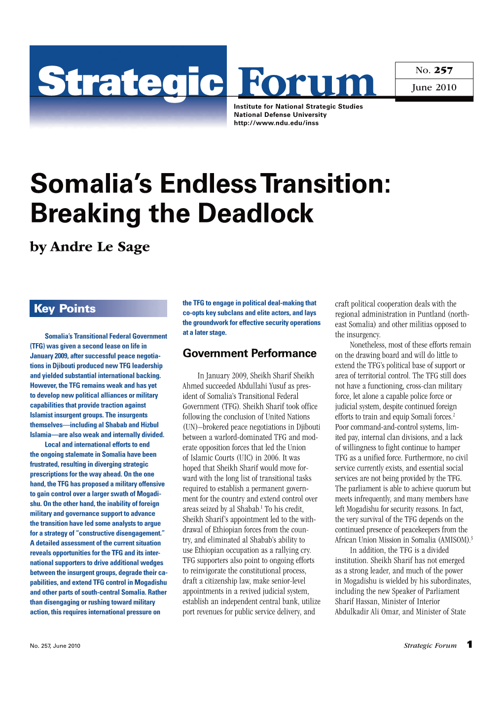 Somalia's Endless Transition