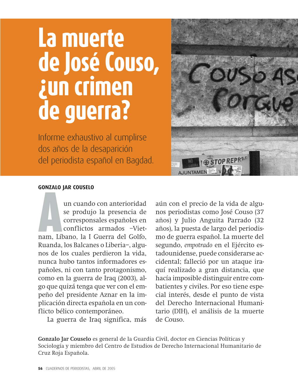 La Muerte De José Couso, ¿Un Crimen De Guerra?