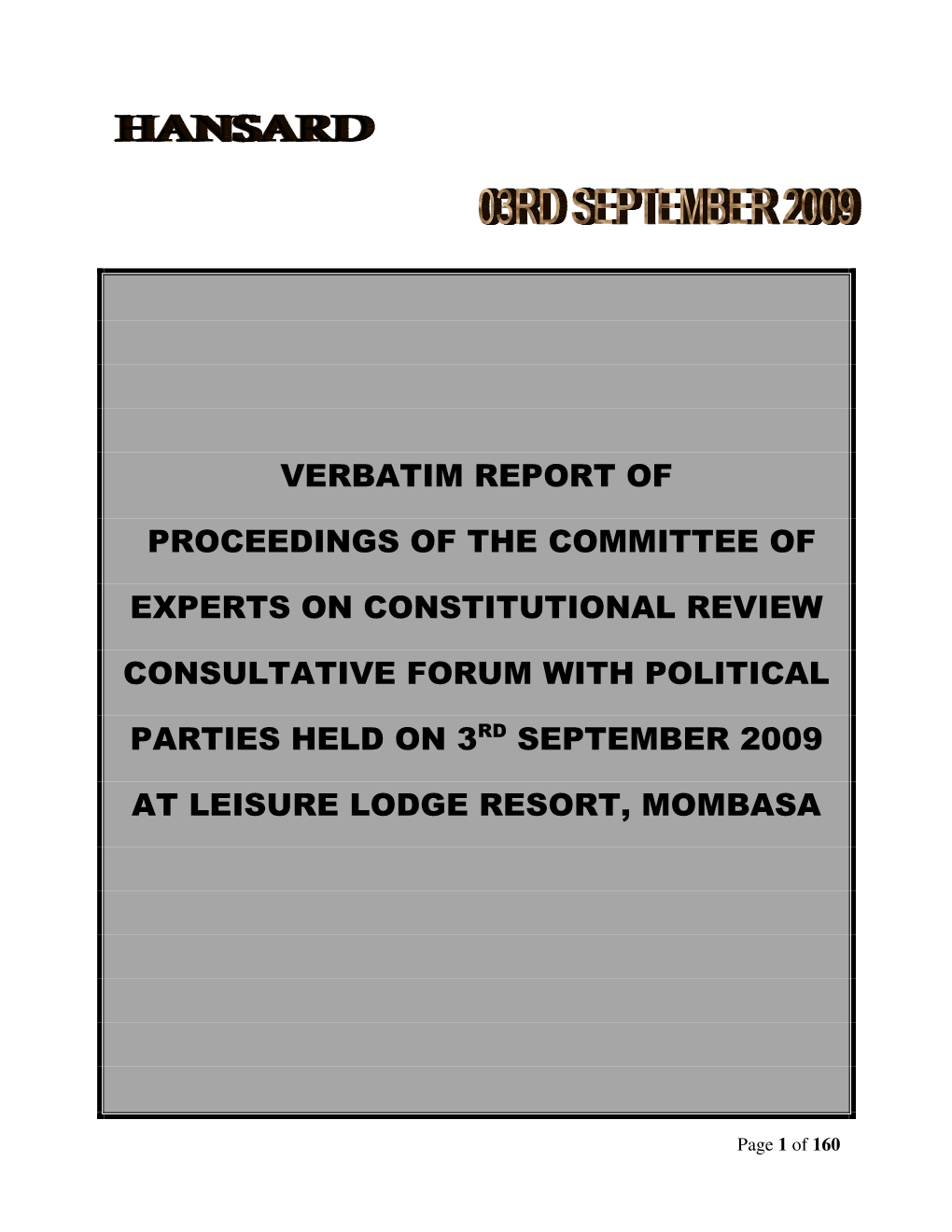 Verbatim Report of Proceedings of The