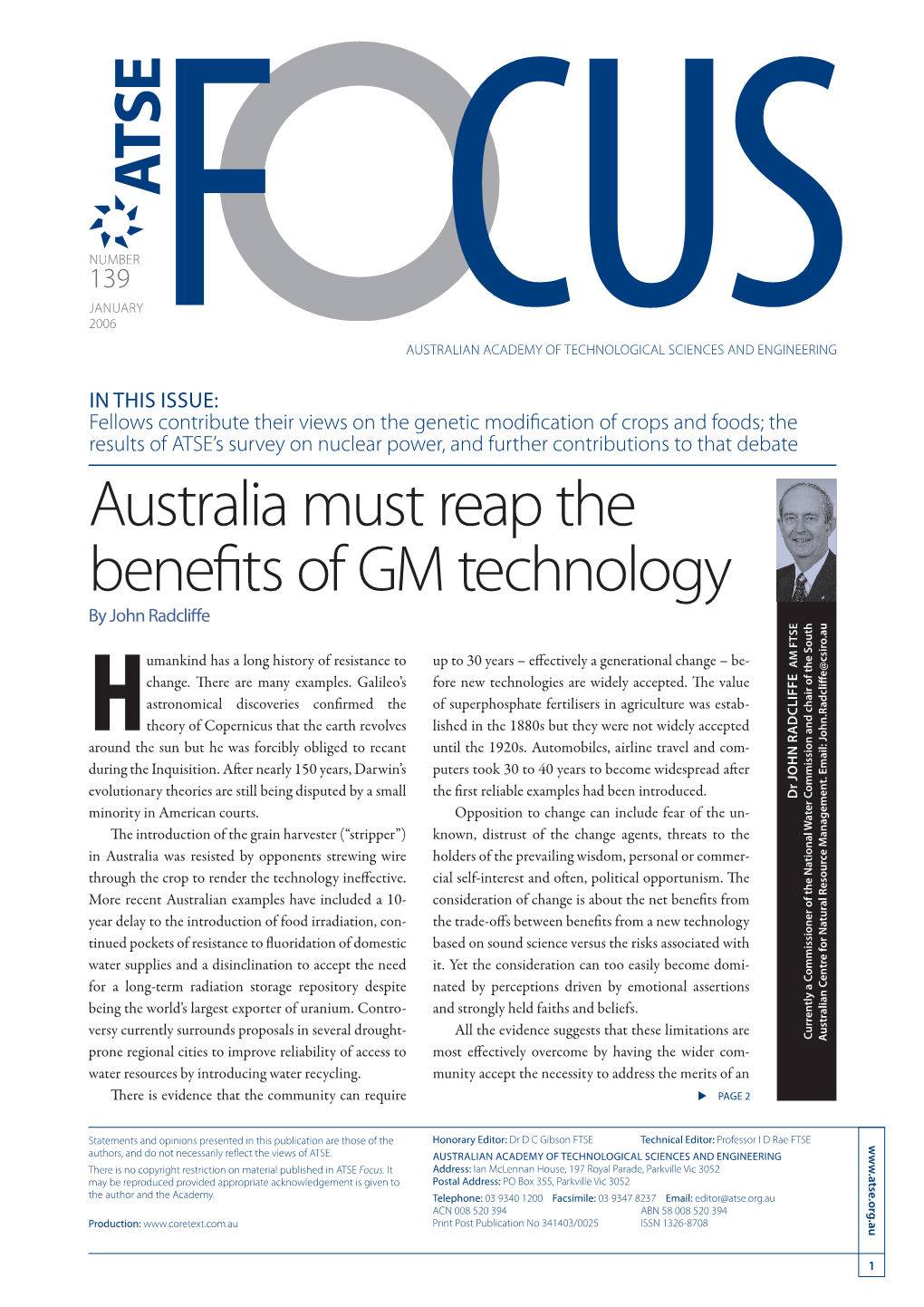 Australia Must Reap the Benefits of GM Technology
