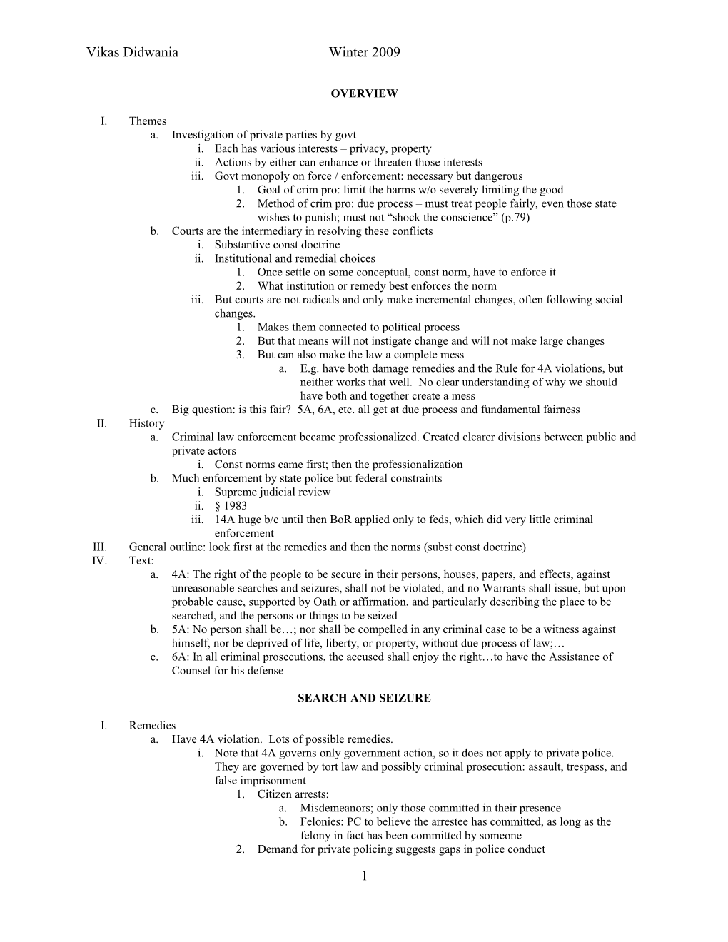 A. Investigation of Private Parties by Govt