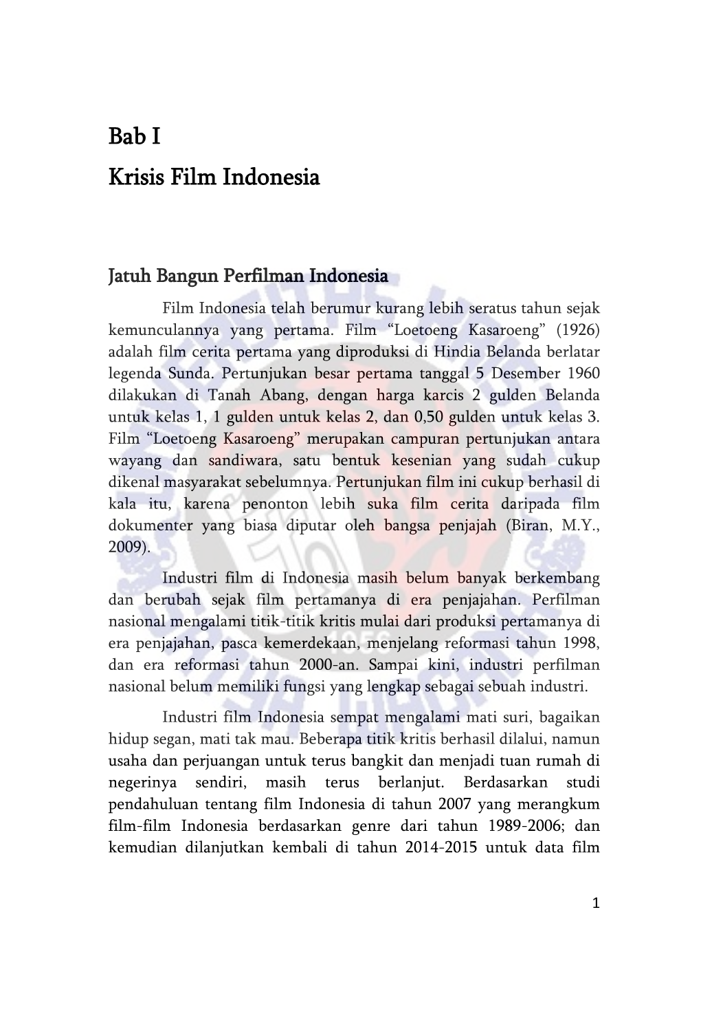 Bab I Krisis Film Indonesia