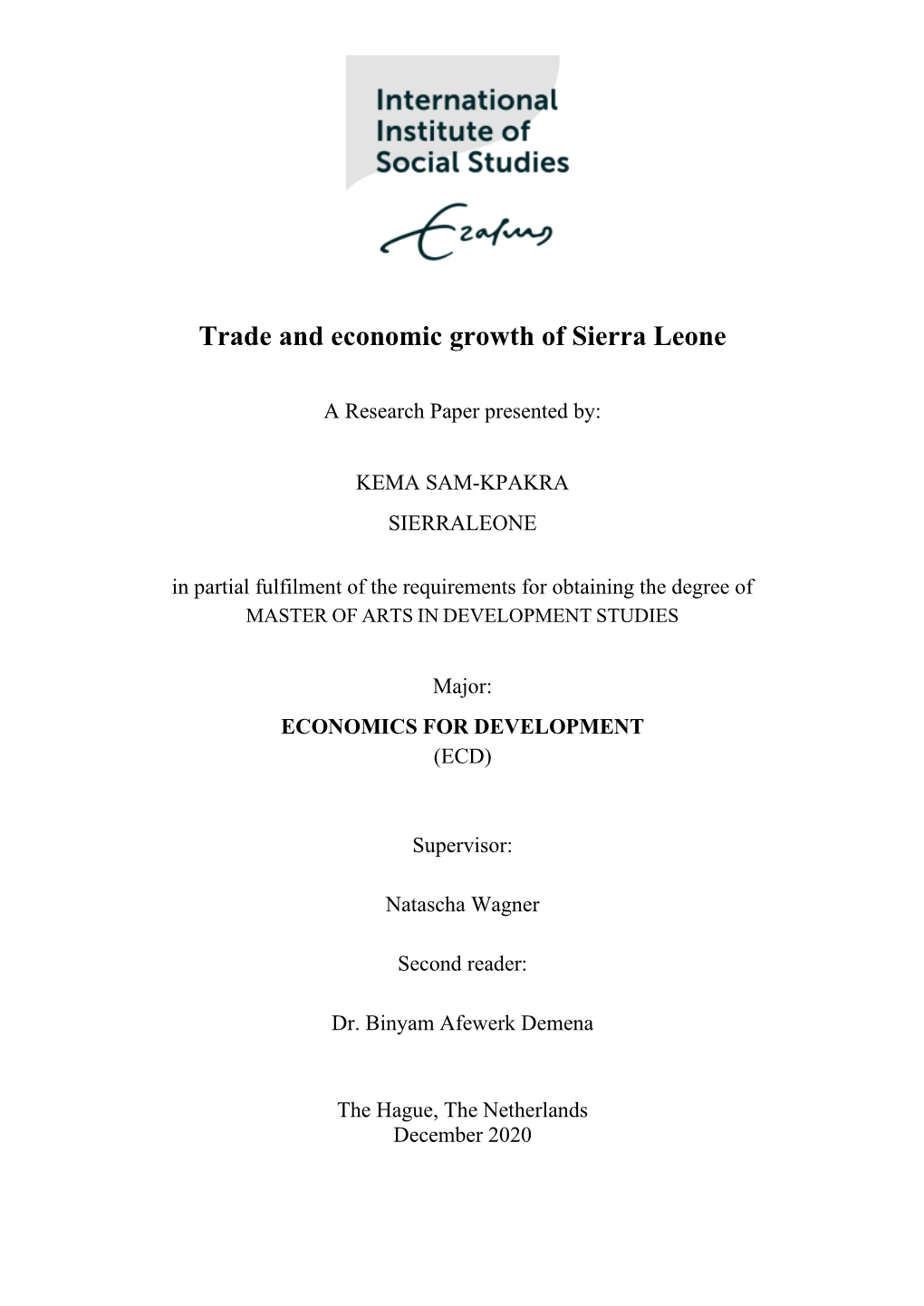 Trade and Economic Growth of Sierra Leone