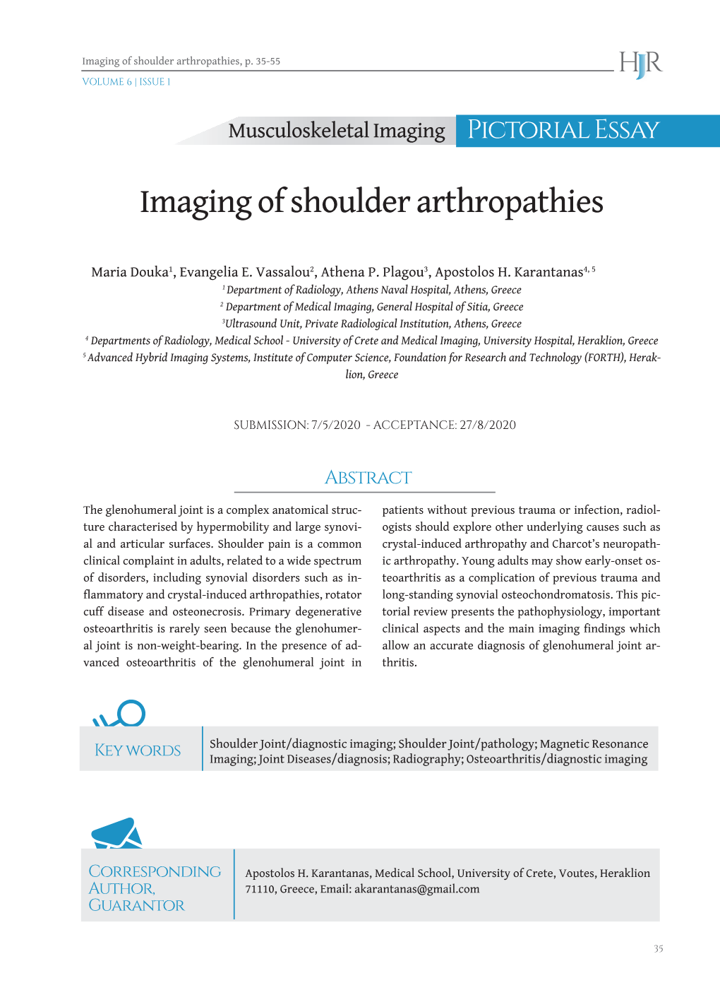 Imaging of Shoulder Arthropathies, P