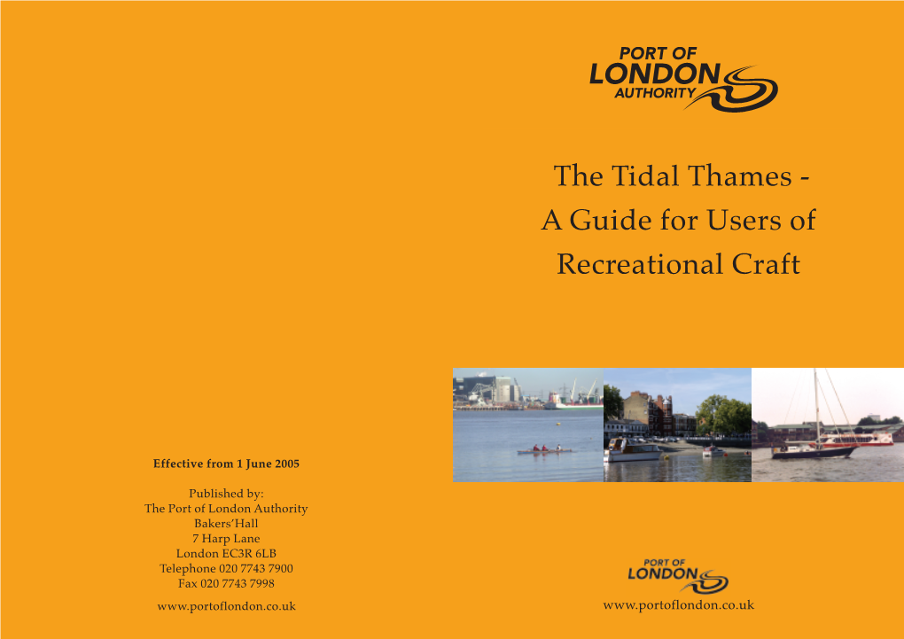 The Tidal Thames - a Guide for Users of Recreational Craft