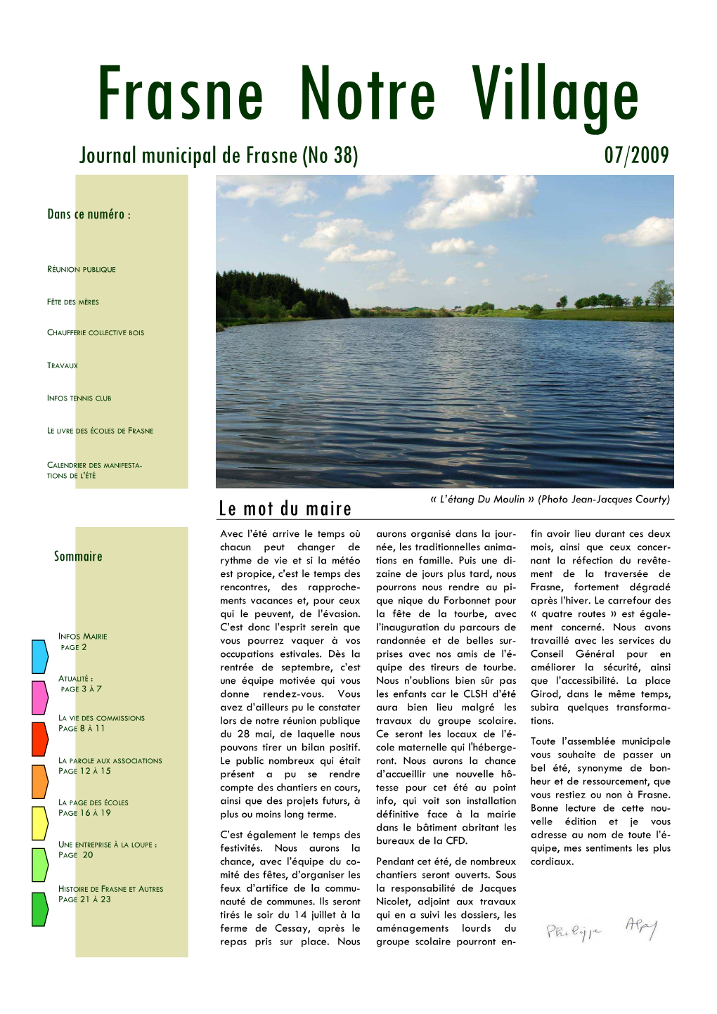 Journal Municipal De Frasne (No 38) 07/2009