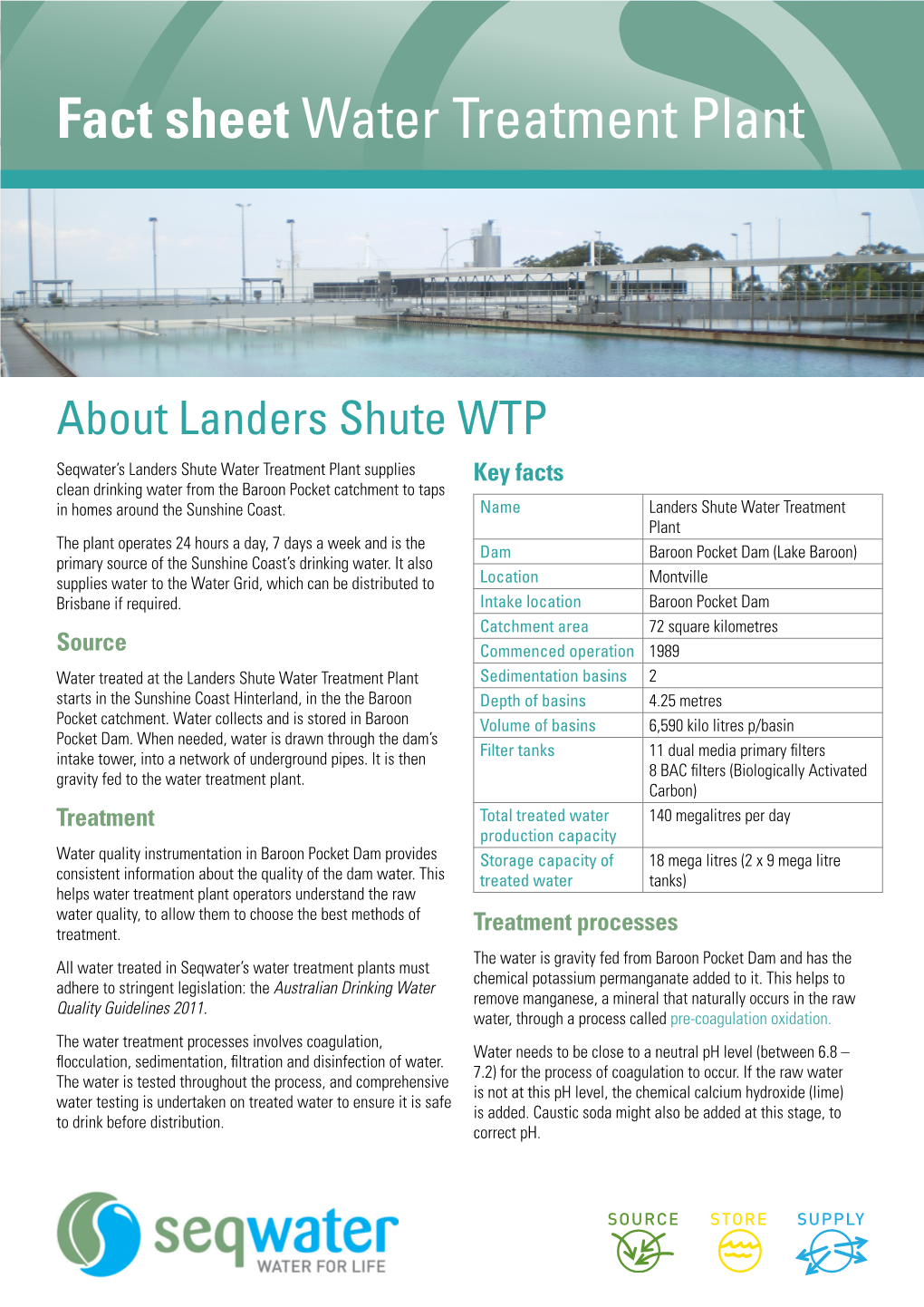 Fact Sheet Water Treatment Plant