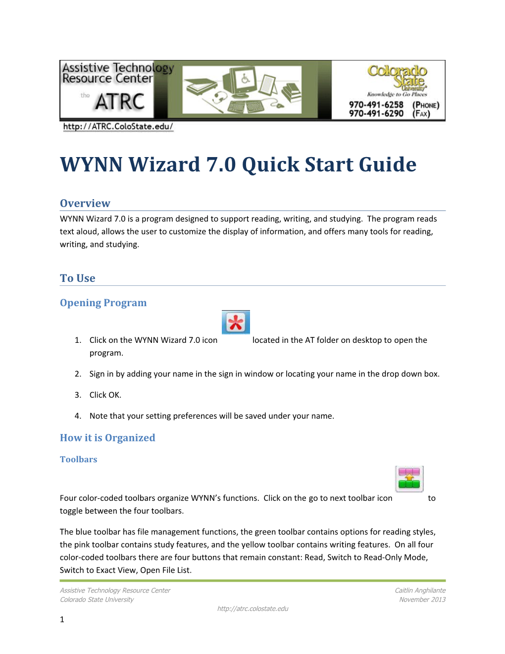 WYNN Wizard 7.0 Quick Start Guide