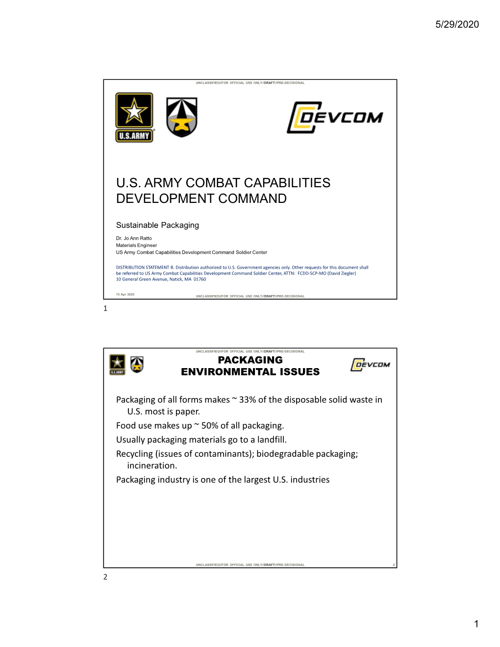 U.S. Army Combat Capabilities Development Command