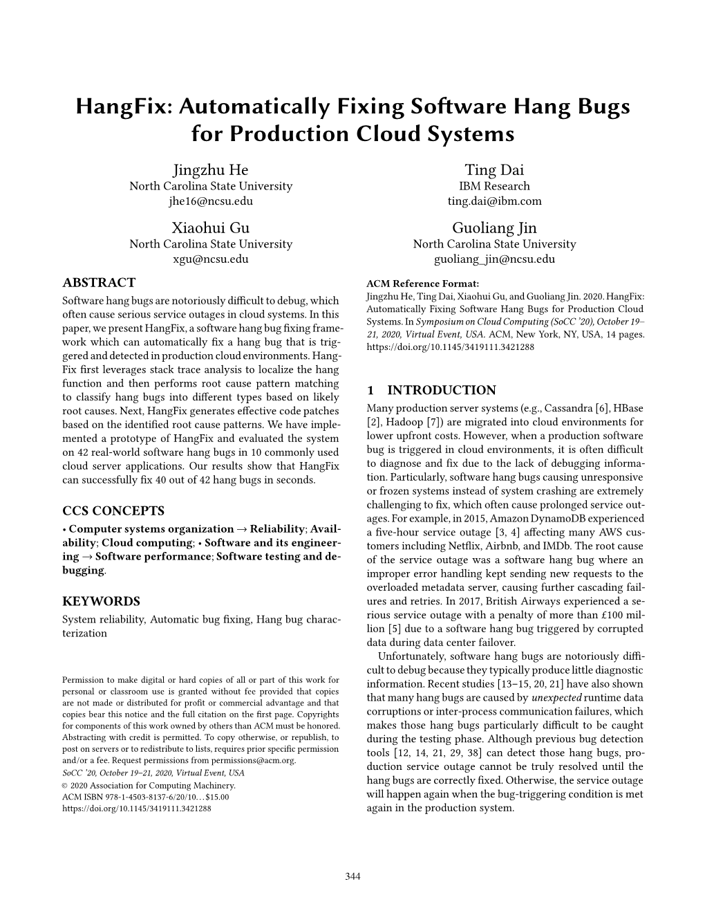 Hangfix: Automatically Fixing Software Hang Bugs for Production