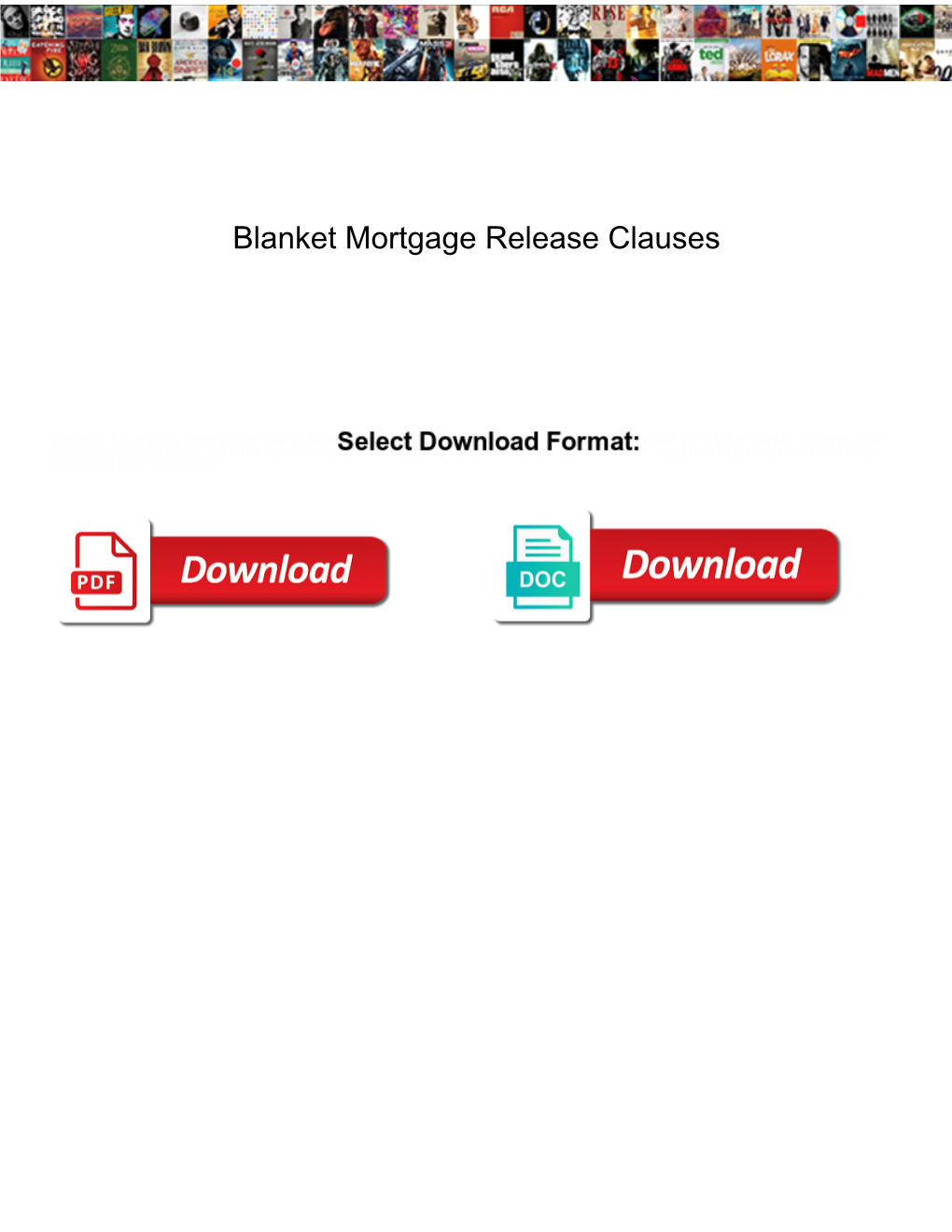 Blanket Mortgage Release Clauses