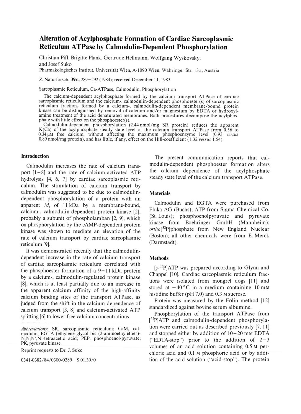 Alteration of Acylphosphate Formation of Cardiac Sarcoplasmic Reticulum Atpase by Calmodulin-Dependent Phosphorylation