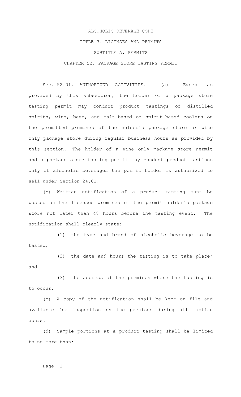 Title 3. Licenses and Permits