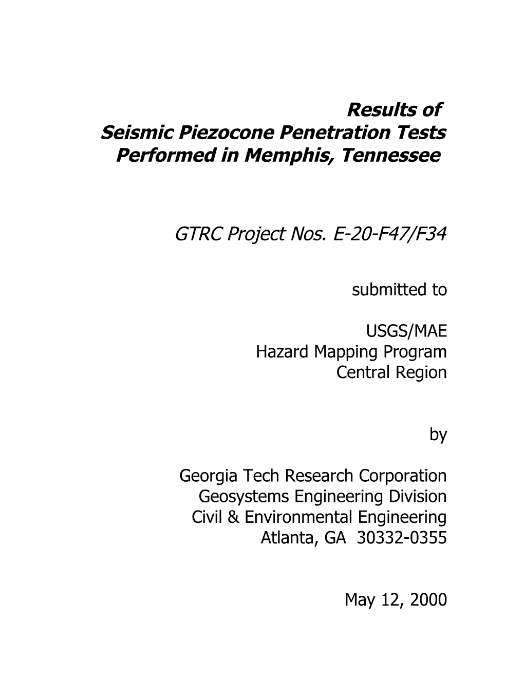 Results of In-Situ Testing