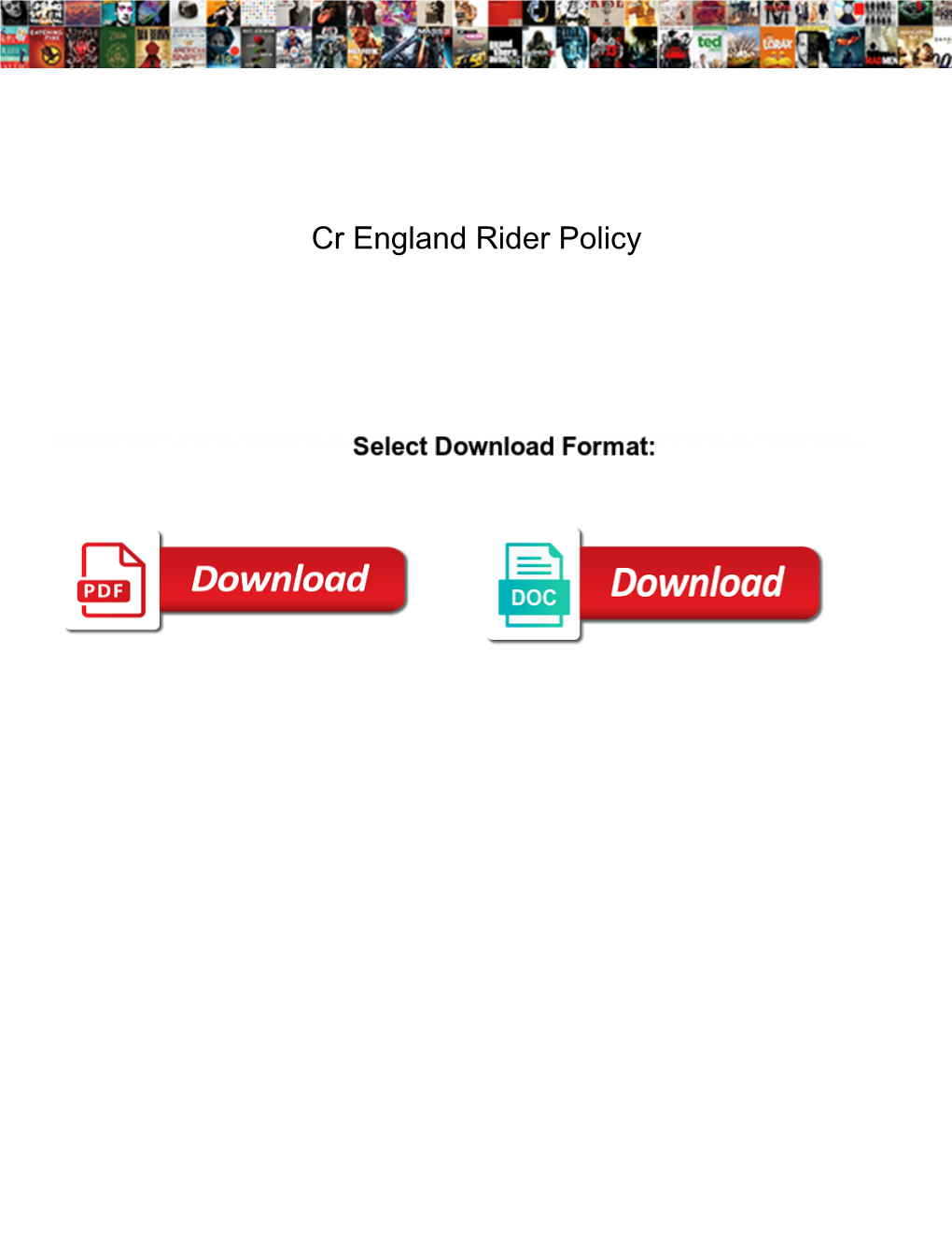 Cr England Rider Policy