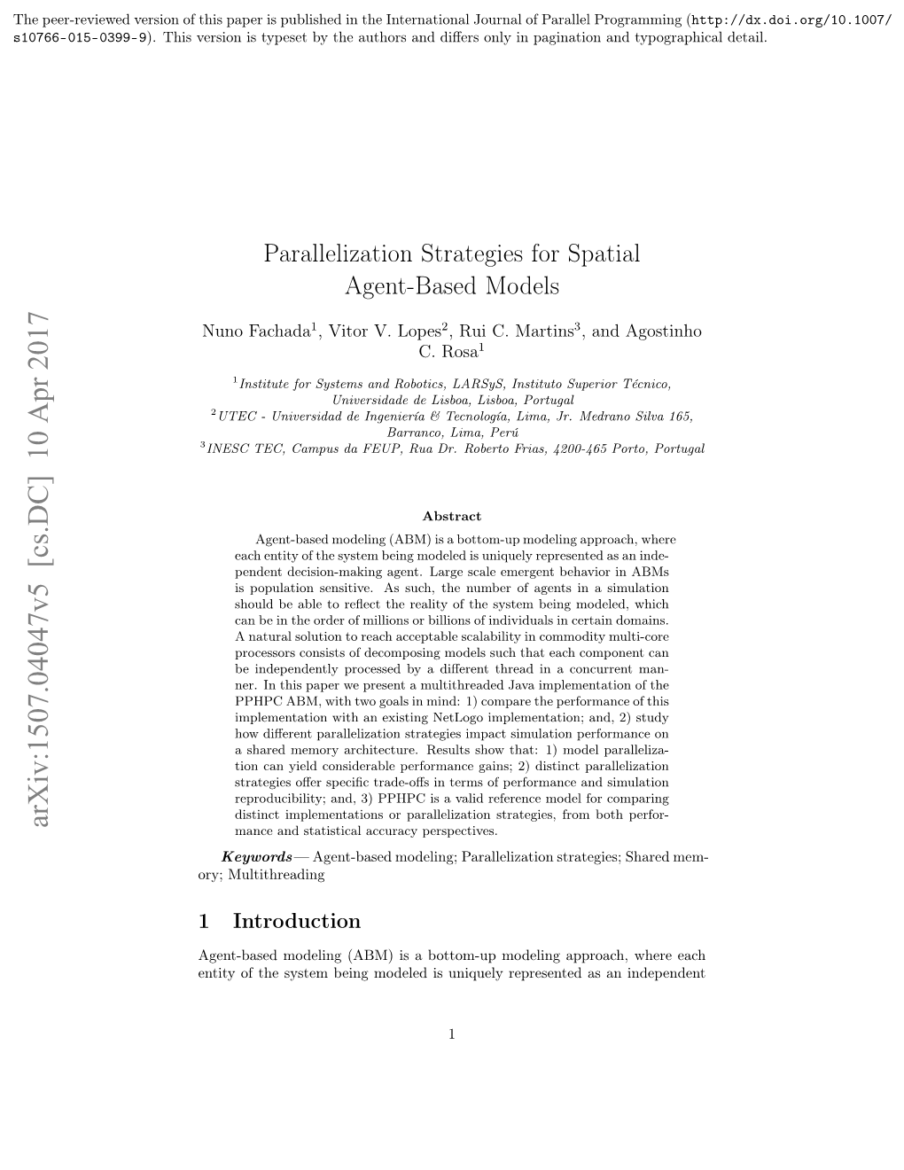 Arxiv:1507.04047V5 [Cs.DC] 10 Apr 2017 Mance and Statistical Accuracy Perspectives