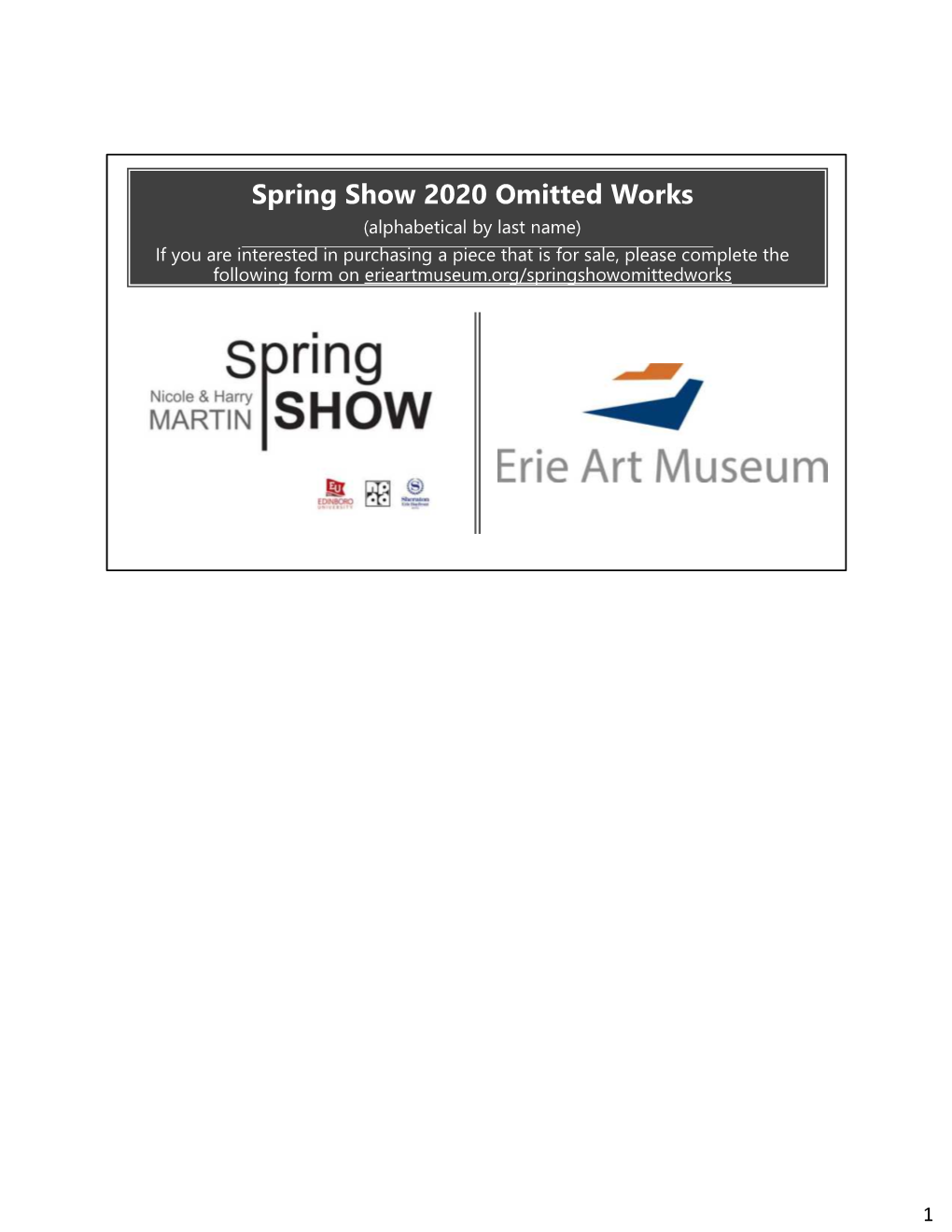 Spring Show 2020 Omitted Works