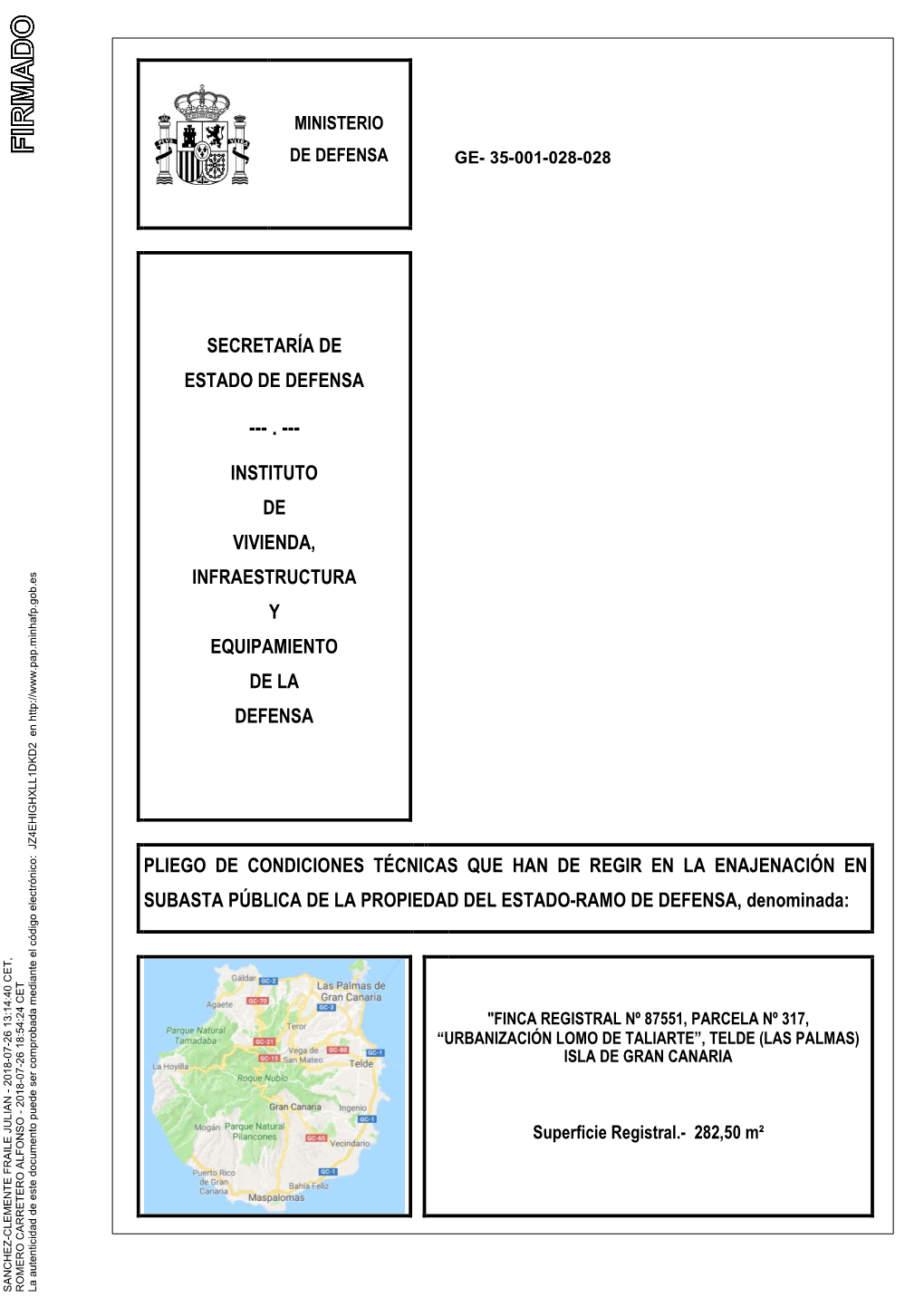 Secretaría De Estado De Defensa Instituto De Vivienda, Infraestructura Y Equipamiento De La Defensa Pliego De Condiciones Técn