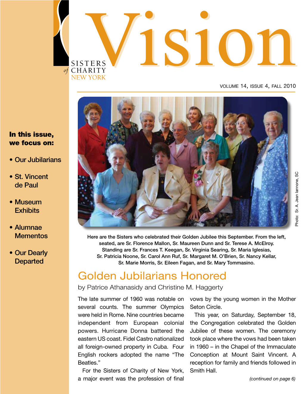 Golden Jubilarians Honored by Patrice Athanasidy and Christine M