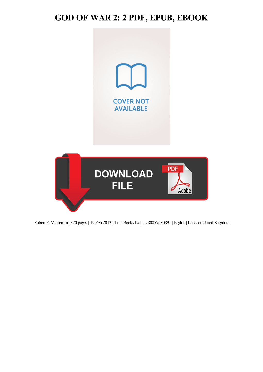 God of War 2: 2 Pdf, Epub, Ebook