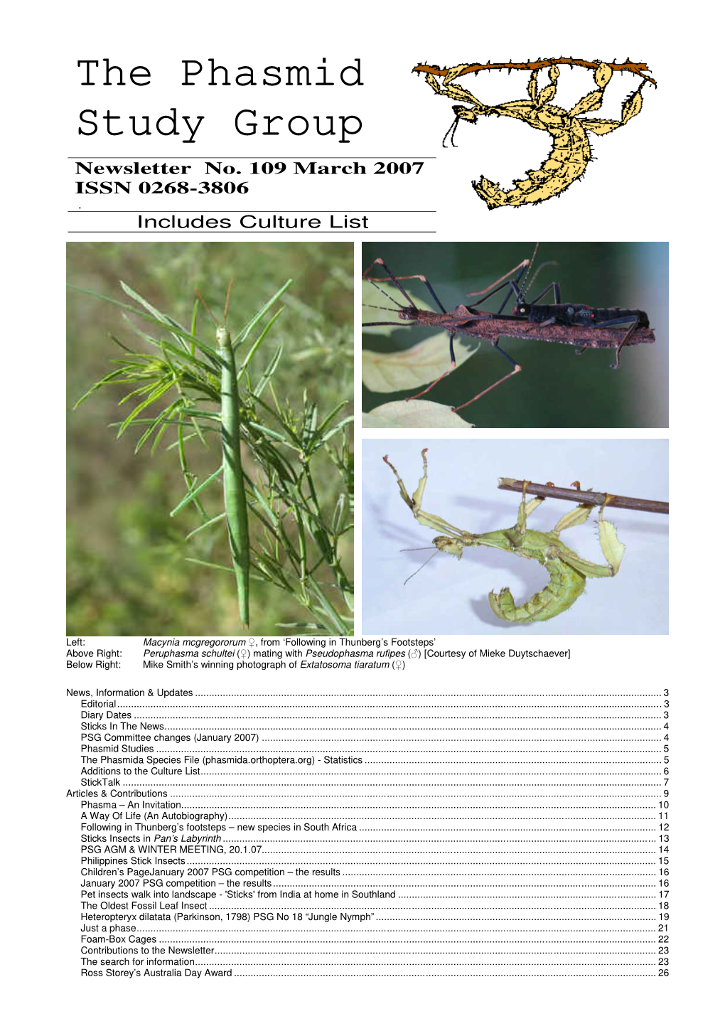 The Phasmid Study Group Newsletter No