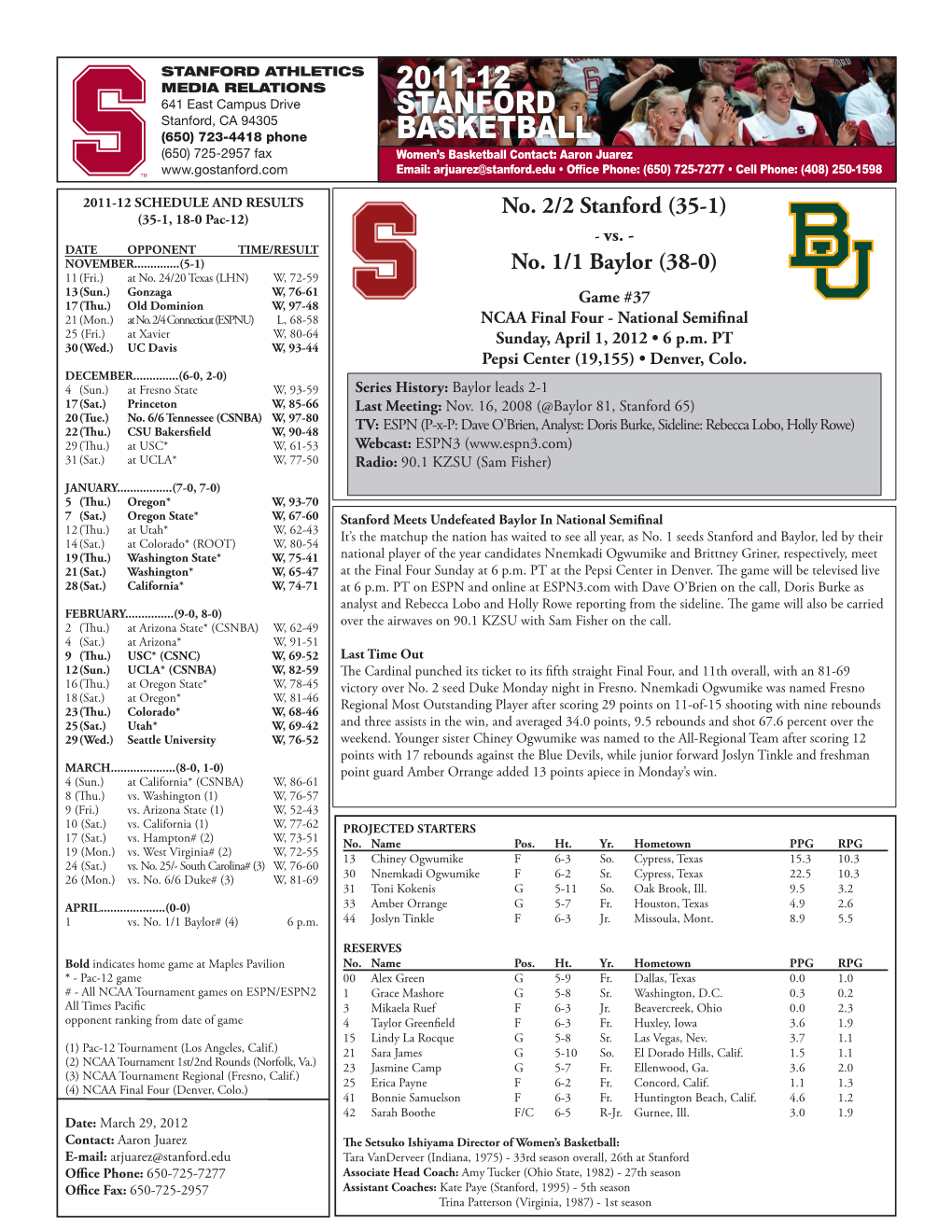 2011-12 Stanford Basketball