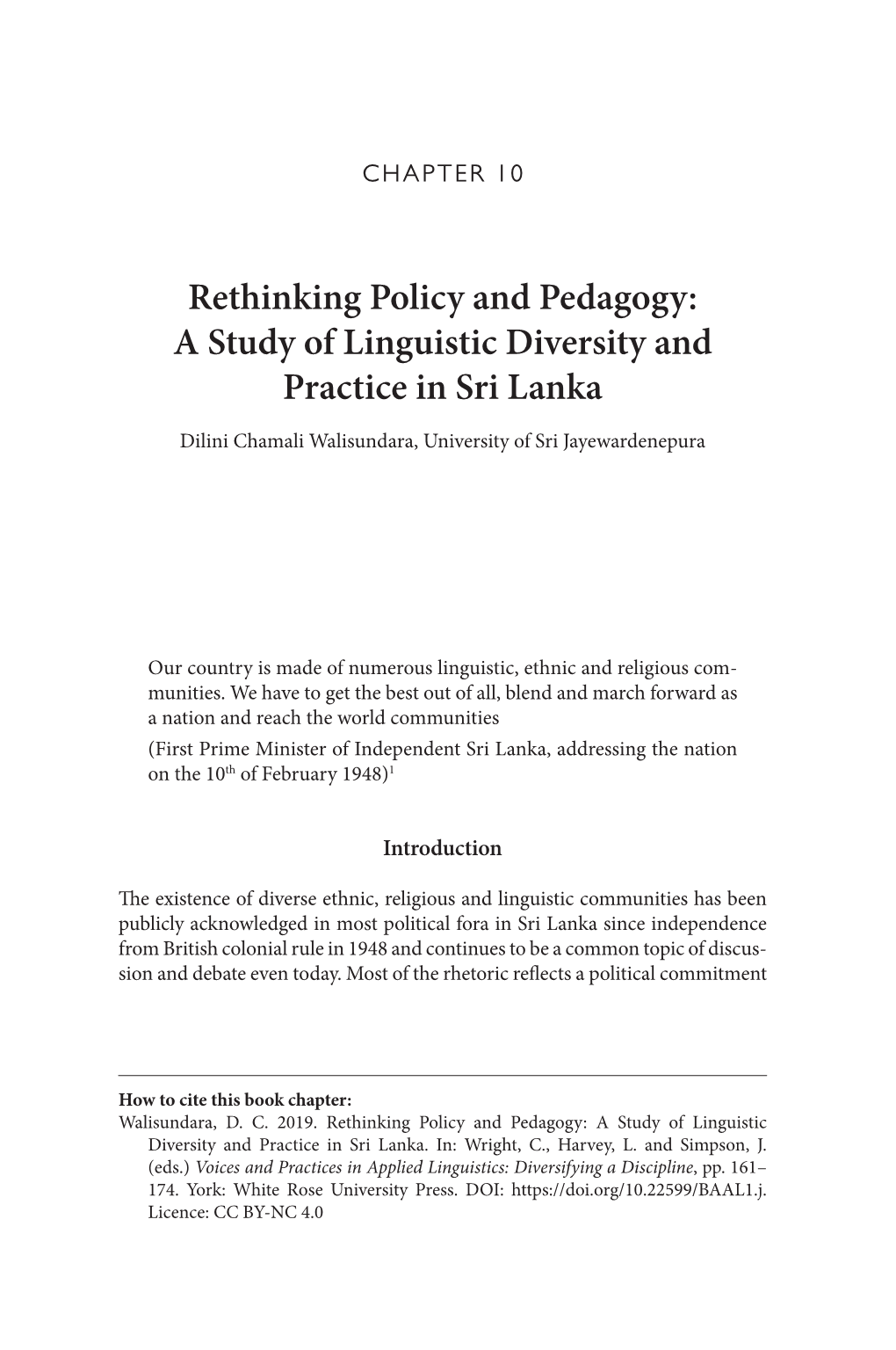 Voices and Practices in Applied Linguistics Towards Fostering a Culture of Acceptance/Inclusion at the Higher Level of Pol- Icy/Planning