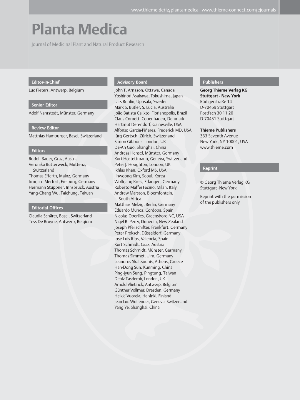 Planta Medica Journal of Medicinal Plant and Natural Product Research