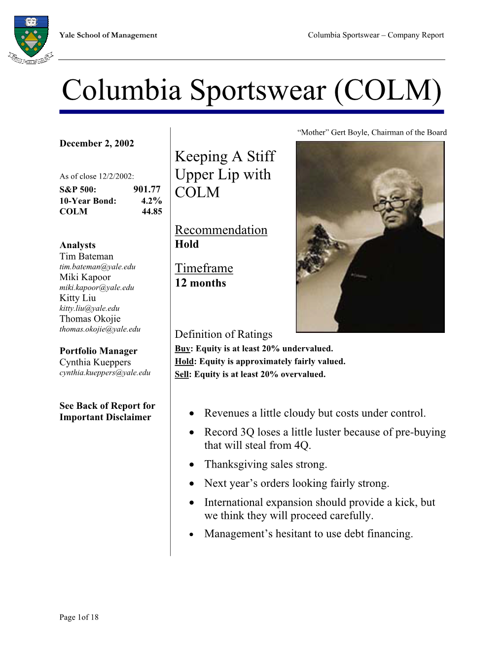 Columbia Sportswear (COLM)