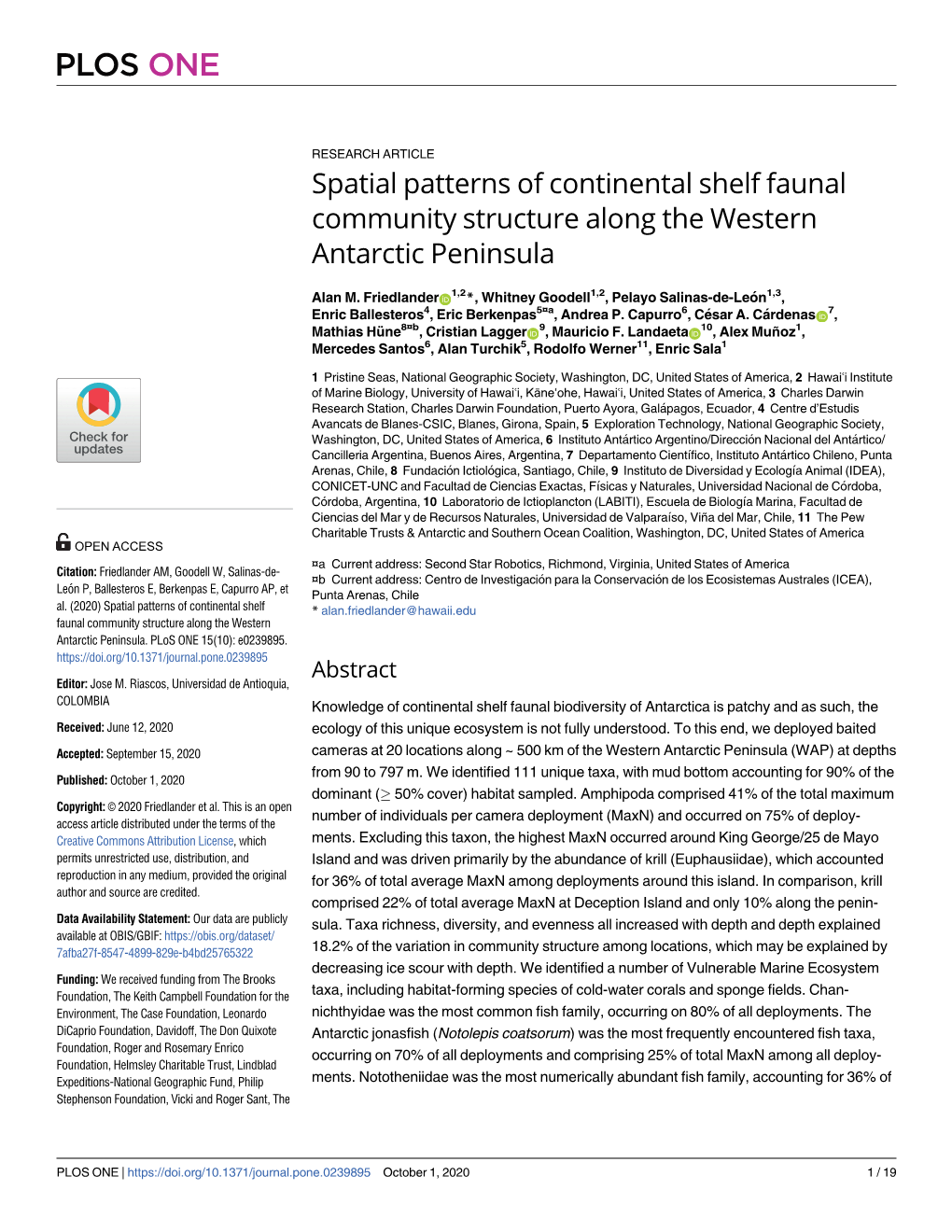 Spatial Patterns of Continental Shelf Faunal Community Structure Along the Western Antarctic Peninsula