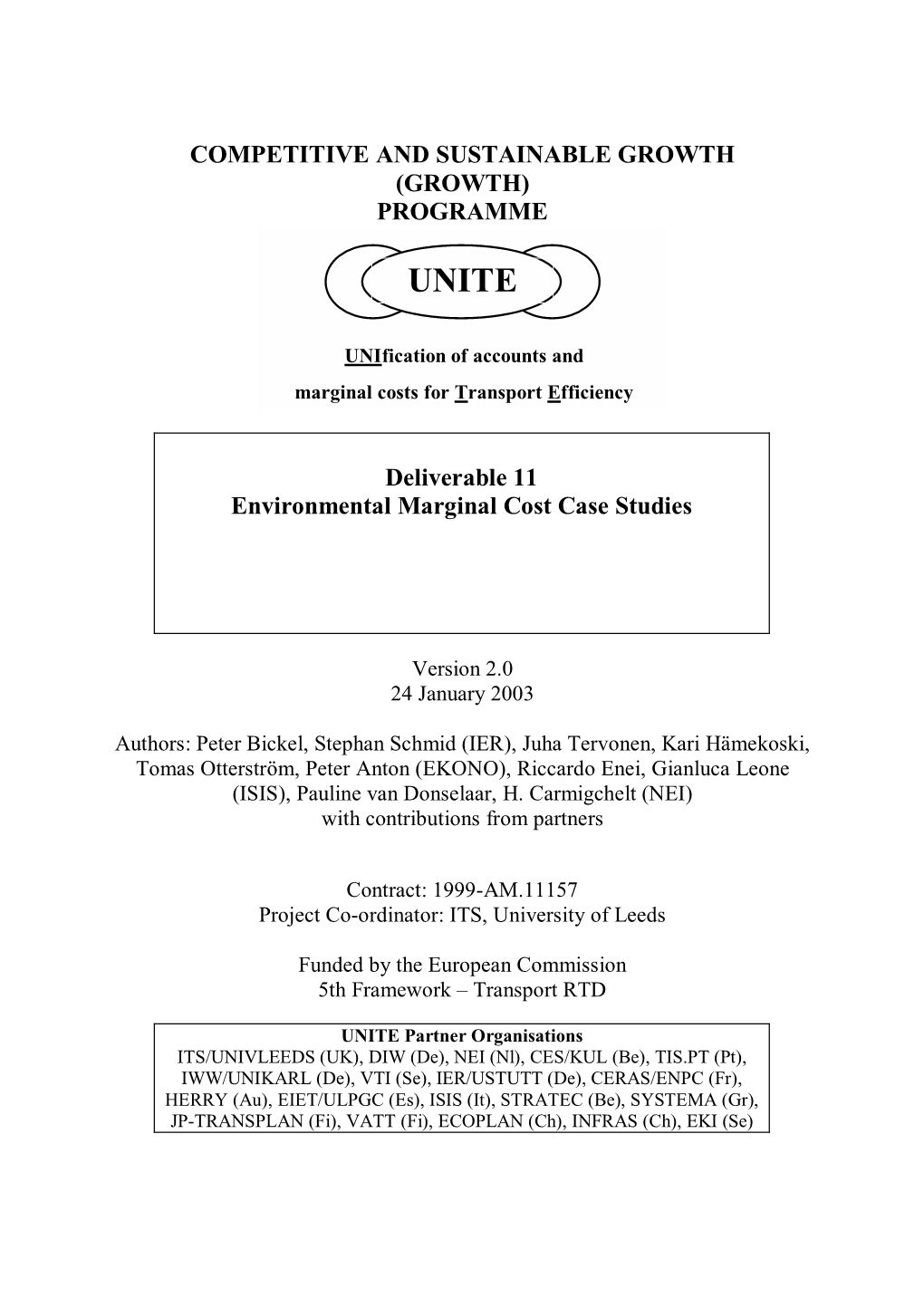 Deliverable 11: Environmental Marginal Cost Case Studies