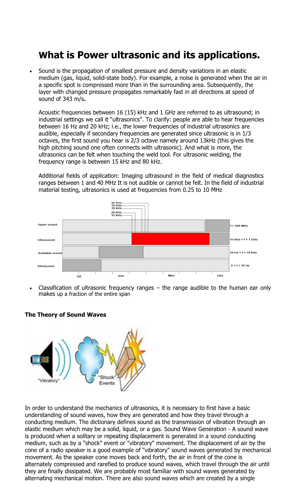 What Is Power Ultrasonic and Its Applications