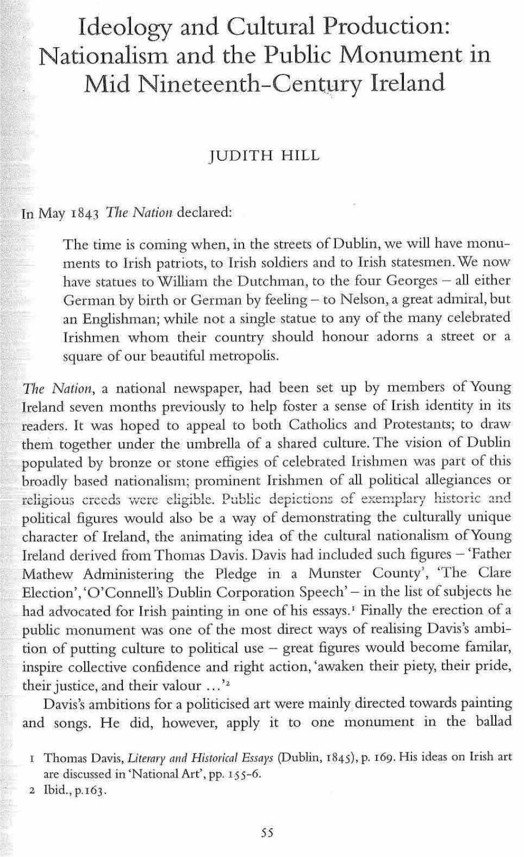 Nationalism and the Public Monument in Mid Nineteenth-Century Ireland
