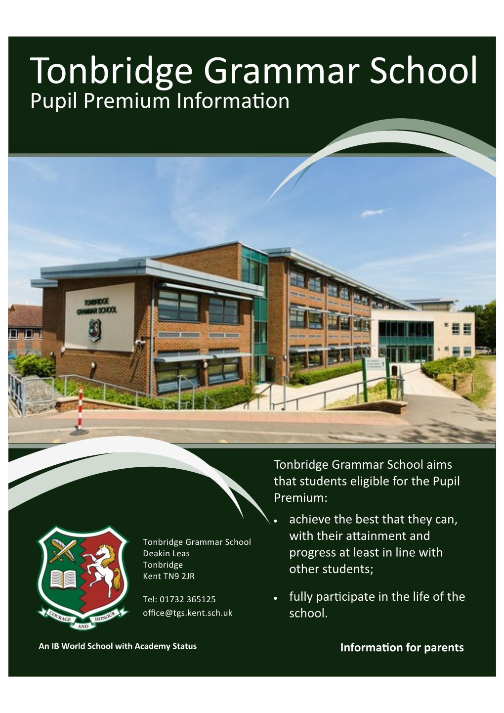 Tonbridge Grammar School Pupil Premium Information