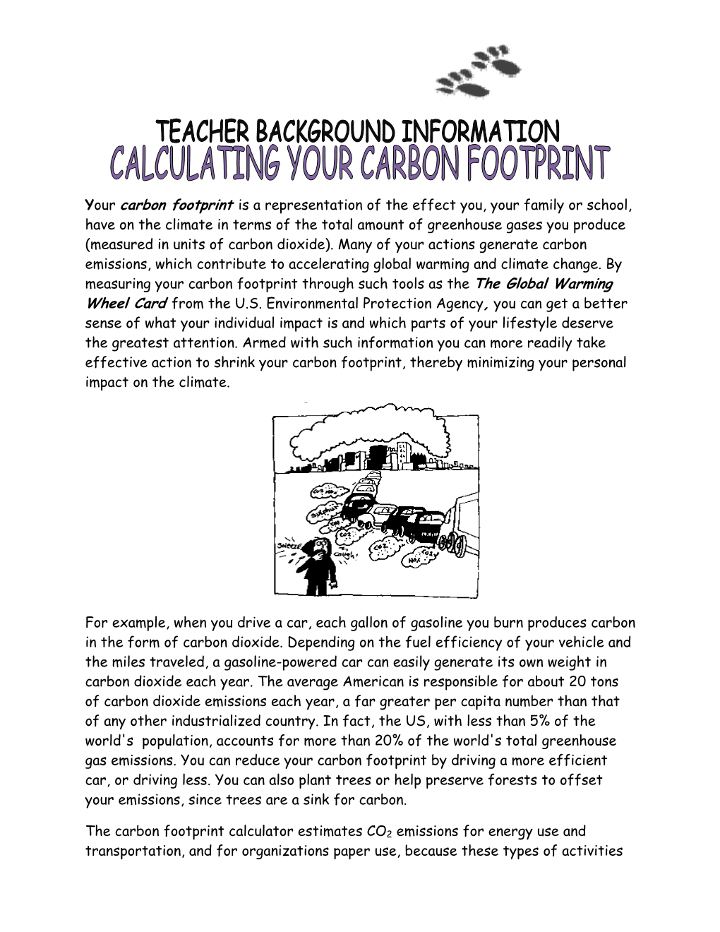 Calculating Your Carbon Footprint